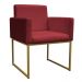 Poltrona Decorativa Base De Ferro Gold Veludo Vermelho - Montanaris Decor