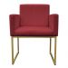 Poltrona Decorativa Base De Ferro Gold Veludo Vermelho - Montanaris Decor