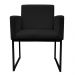 Poltrona Decorativa Base De Ferro Preta Veludo Preto - Montanaris Decor
