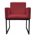 Poltrona Decorativa Base De Ferro Preta Veludo Vermelho - Montanaris Decor