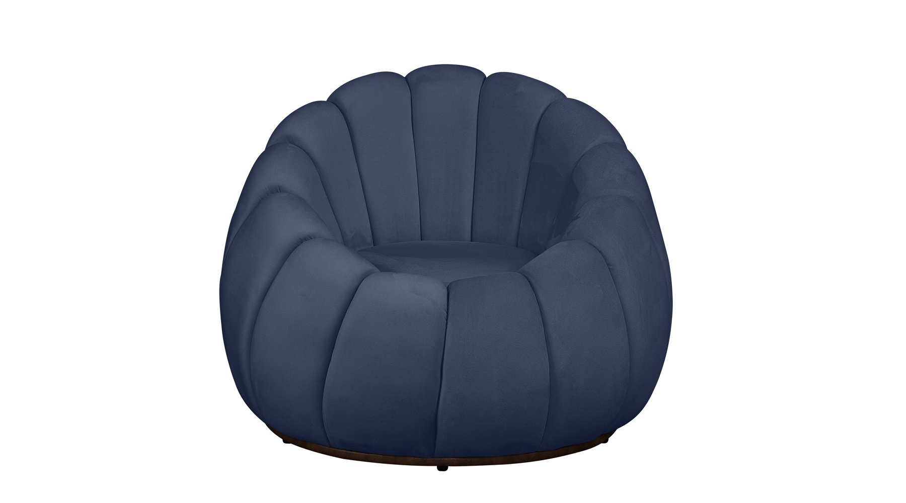 Poltrona Decorativa Concha Veludo Azul Marinho - Montanaris Decor