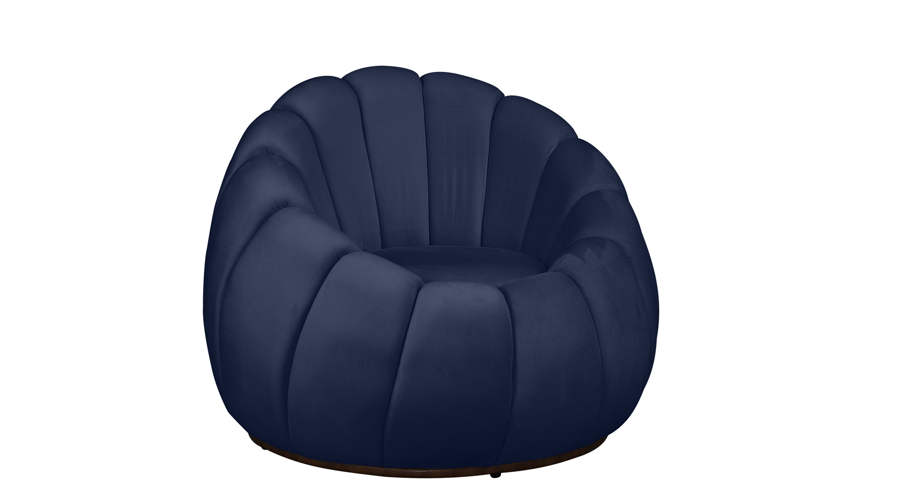 Poltrona Decorativa Concha Veludo Azul Marinho - Montanaris Decor