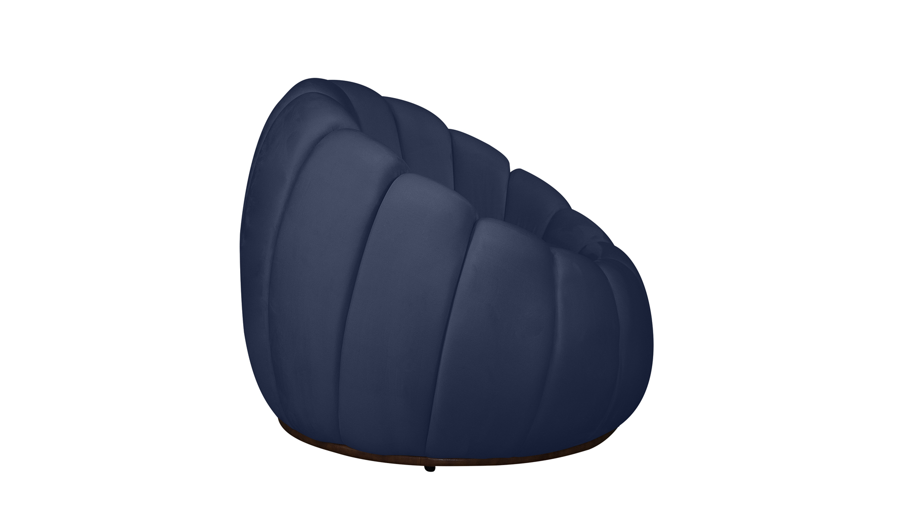 Poltrona Decorativa Concha Veludo Azul Marinho - Montanaris Decor