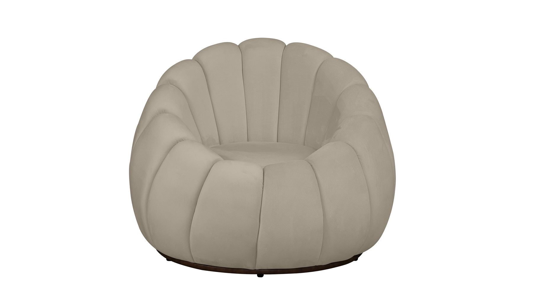 Poltrona Decorativa Concha Veludo Bege - Montanaris Decor