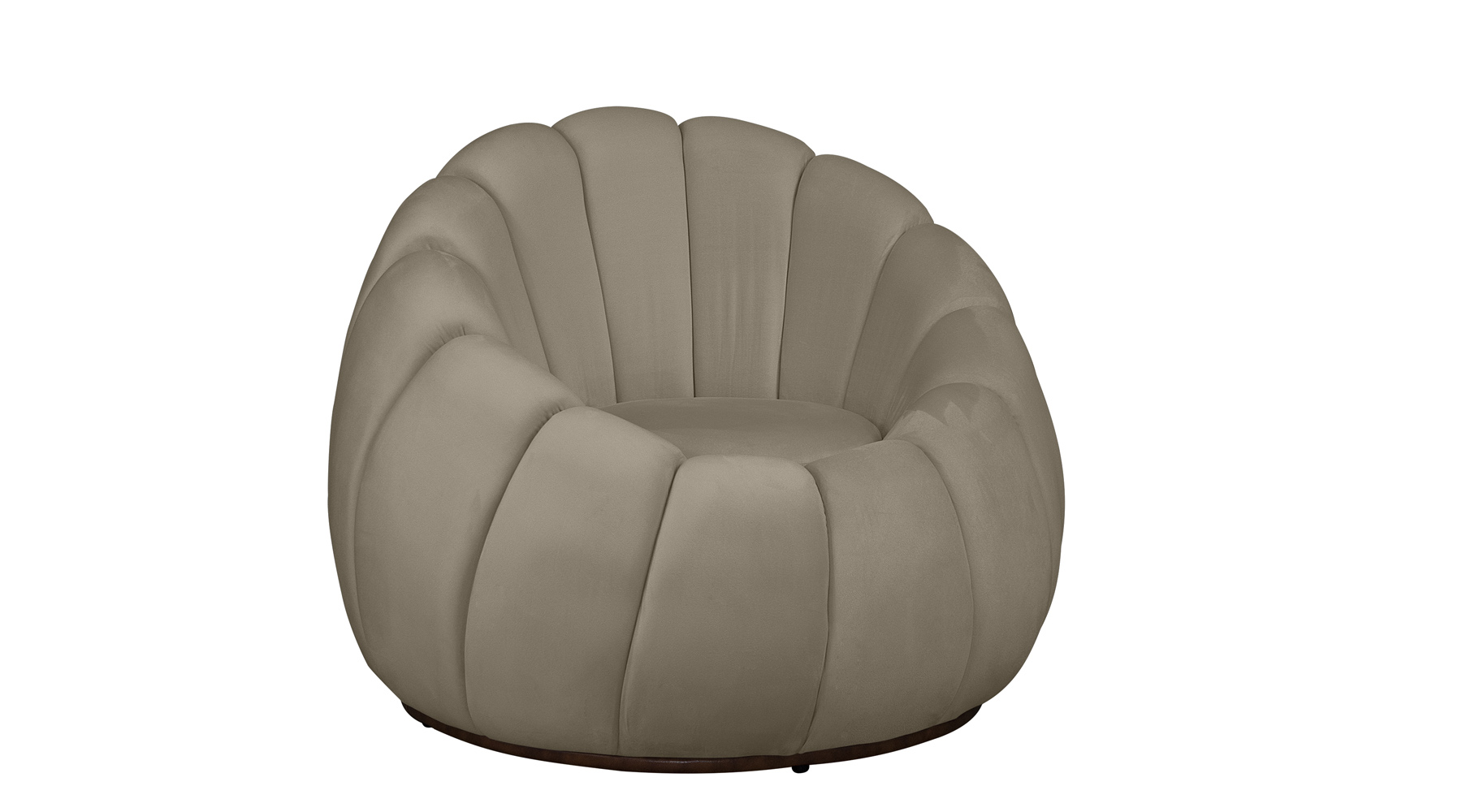 Poltrona Decorativa Concha Veludo Bege - Montanaris Decor
