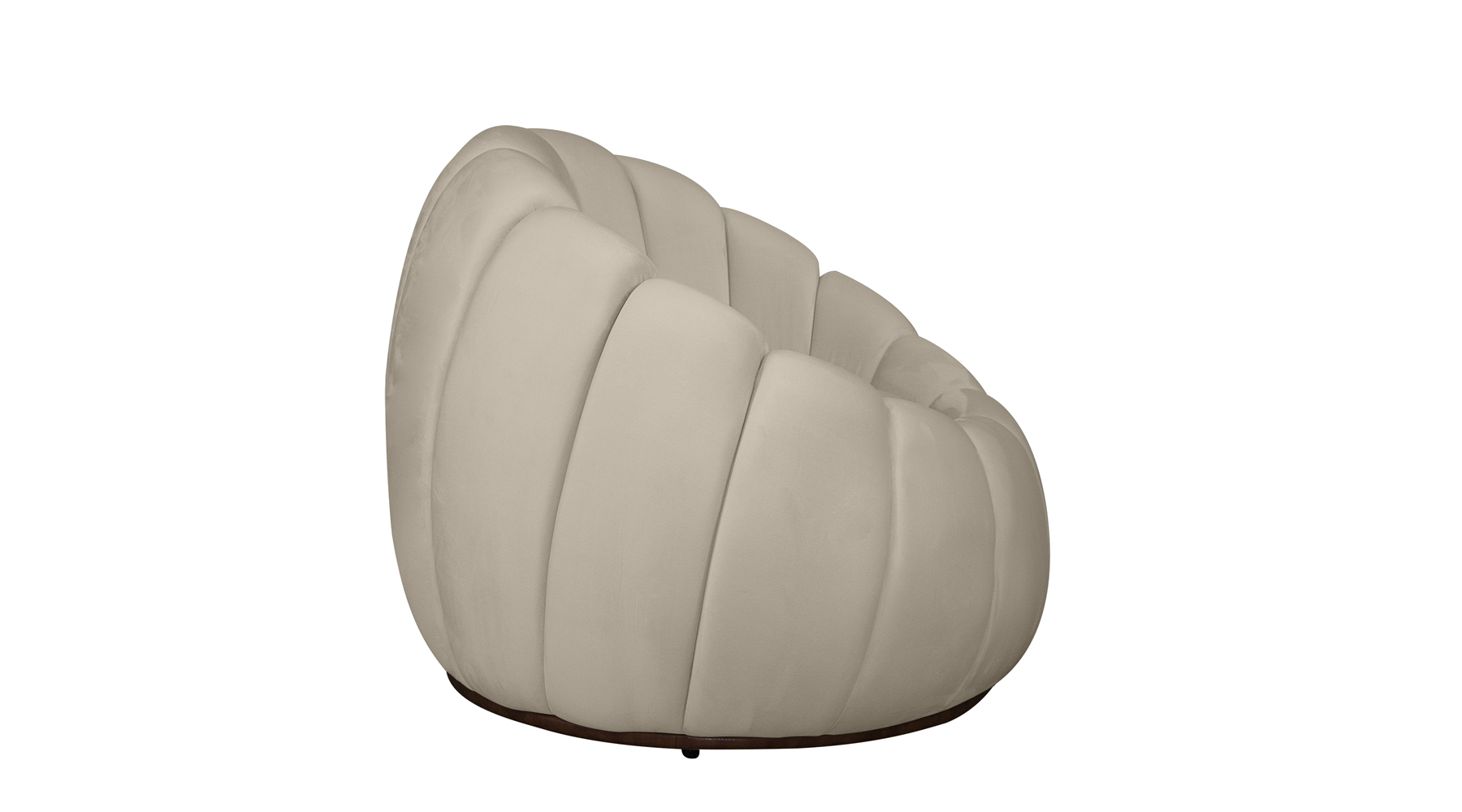 Poltrona Decorativa Concha Veludo Bege - Montanaris Decor