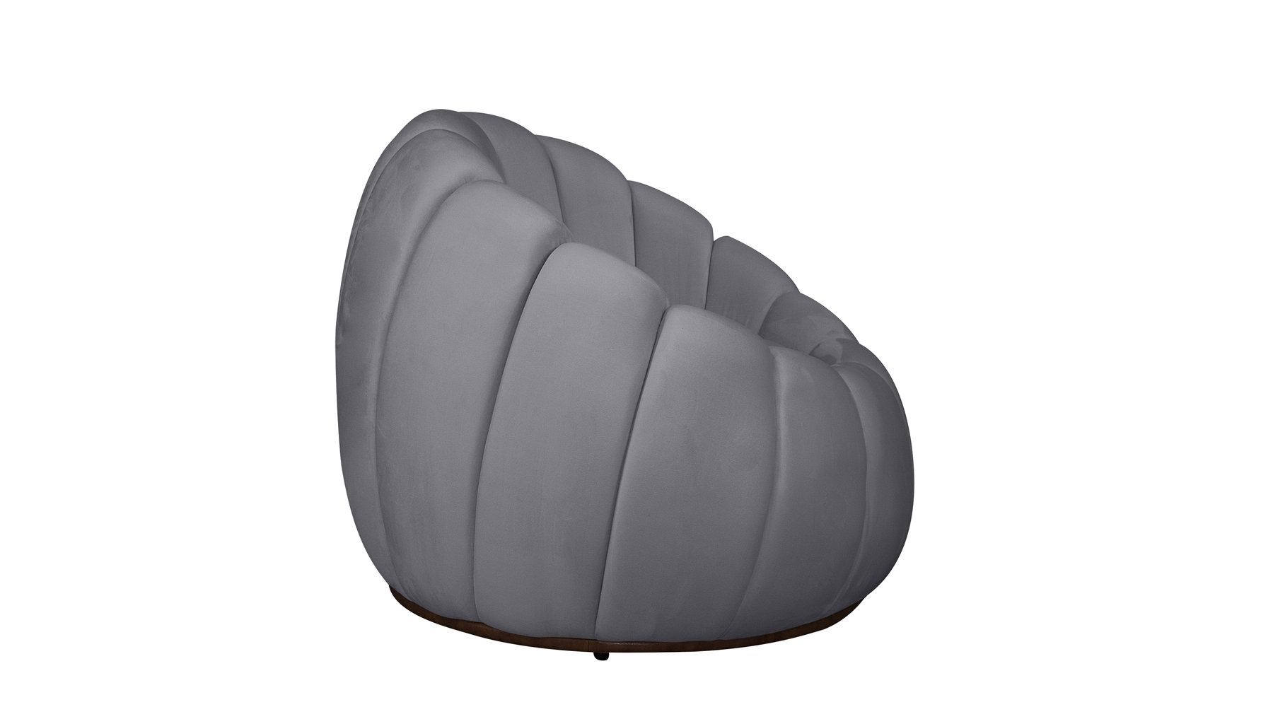 Poltrona Decorativa Concha Veludo Cinza - Montanaris Decor