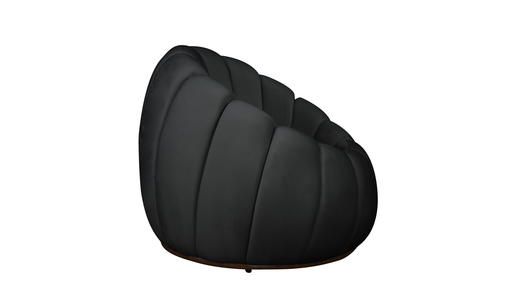 Poltrona Decorativa Concha Veludo Preto - Montanaris Decor
