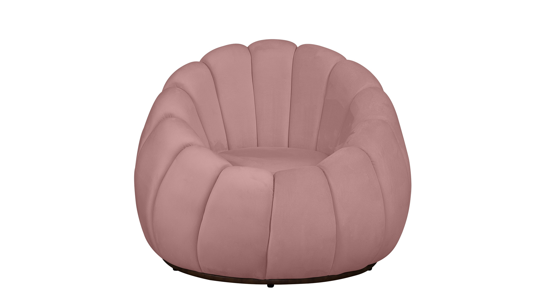 Poltrona Decorativa Concha Veludo Rosa - Montanaris Decor