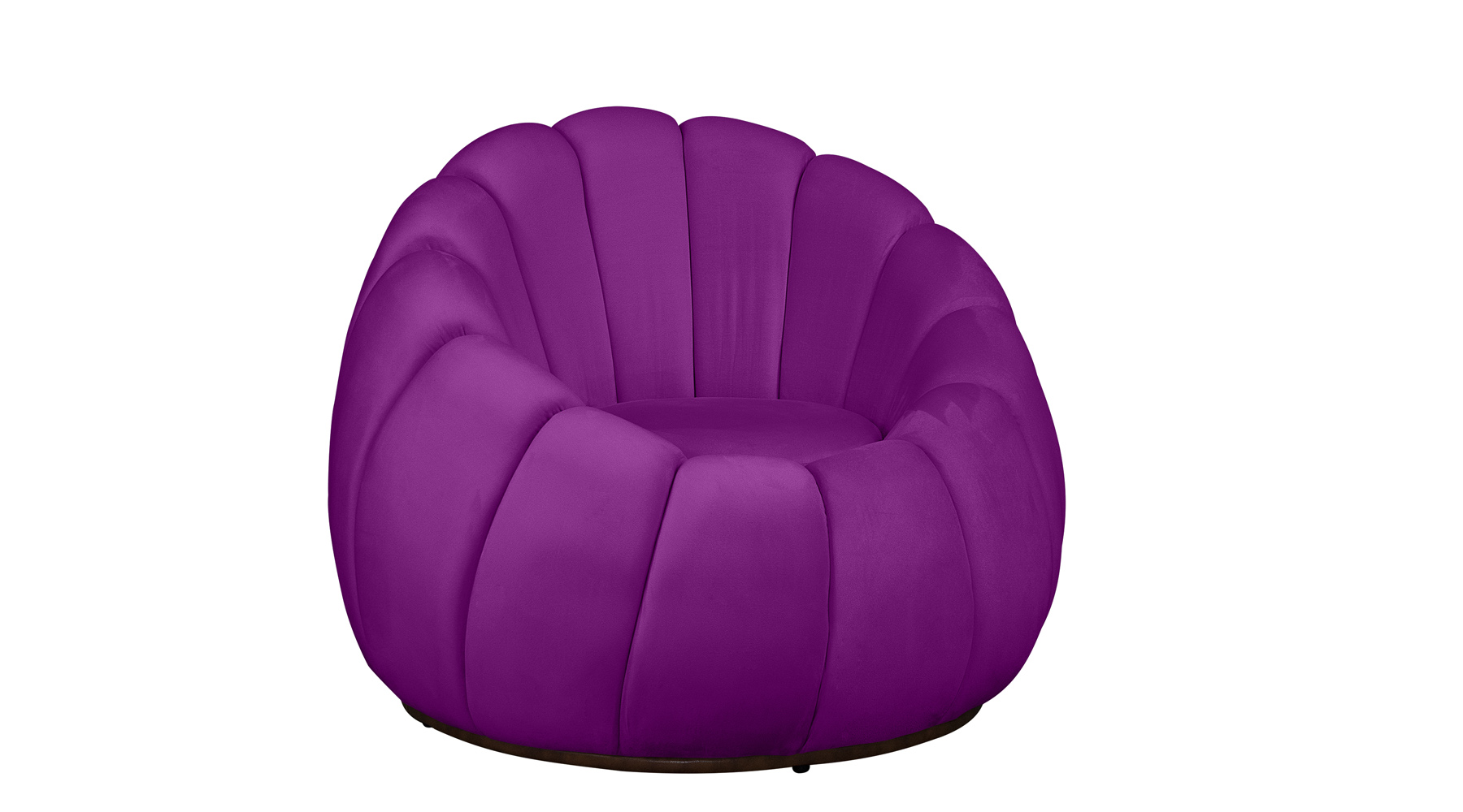 Poltrona Decorativa Concha Veludo Roxo - Montanaris Decor
