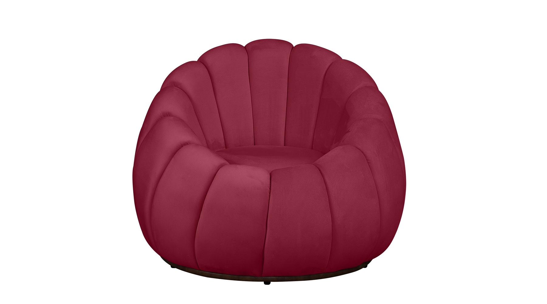 Poltrona Decorativa Concha Veludo Vermelho - Montanaris Decor