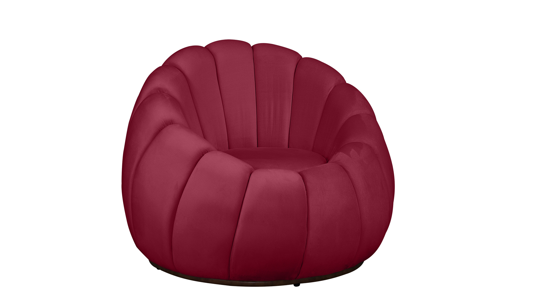 Poltrona Decorativa Concha Veludo Vermelho - Montanaris Decor