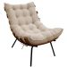 Poltrona Decorativa Costela Veludo Bege  - Montanaris Decor