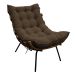 Poltrona Decorativa Costela Veludo Marrom - Montanaris Decor