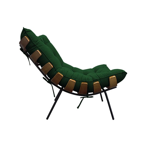 Poltrona Decorativa Costela Veludo Verde - Montanaris Decor