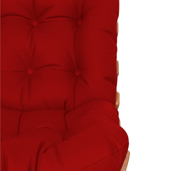Poltrona Decorativa Costela Veludo Vermelho - Montanaris Decor