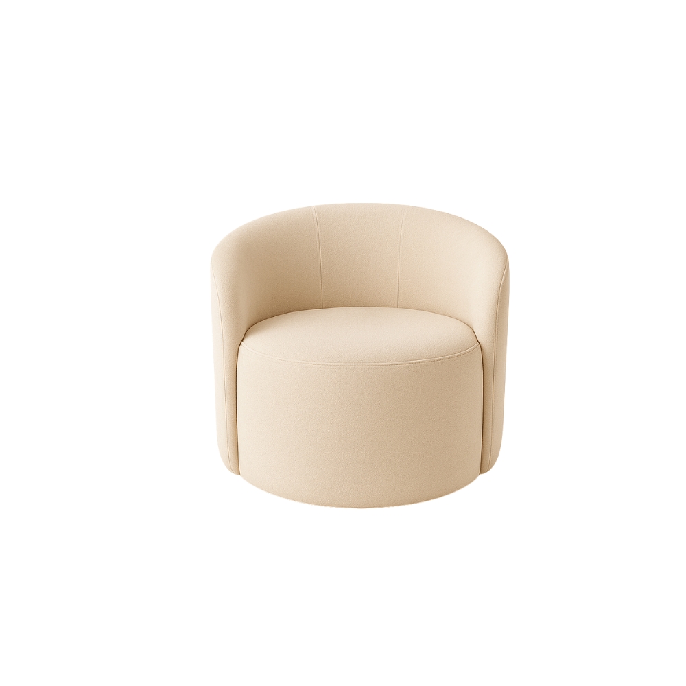 Poltrona Decorativa Curva Orgânica Nature Gaia Boucle Bege  - Montanaris Decor