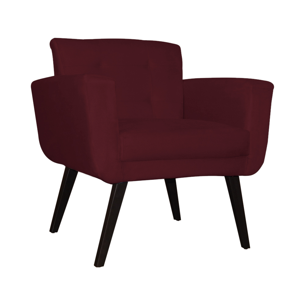 Poltrona Decorativa Geovana Veludo Bordo - Montanaris Decor