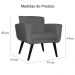 Poltrona Decorativa Geovana Veludo Cinza - Montanaris Decor