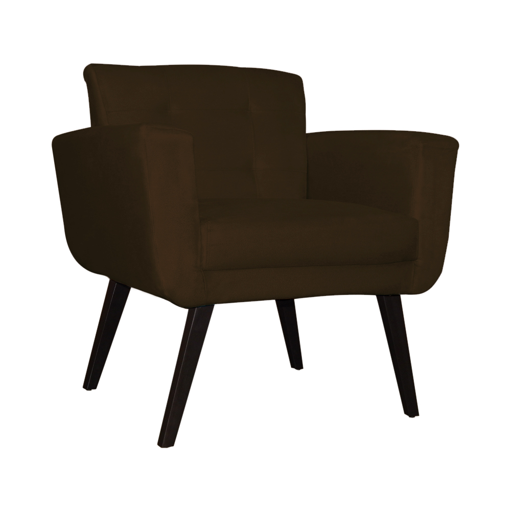 Poltrona Decorativa Geovana Veludo Marrom - Montanaris Decor