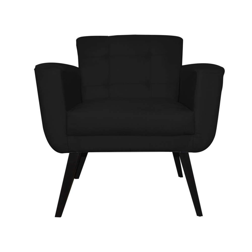 Poltrona Decorativa Geovana Veludo Preto - Montanaris Decor