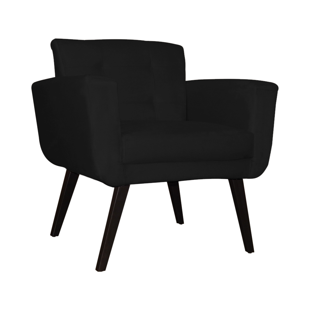 Poltrona Decorativa Geovana Veludo Preto - Montanaris Decor