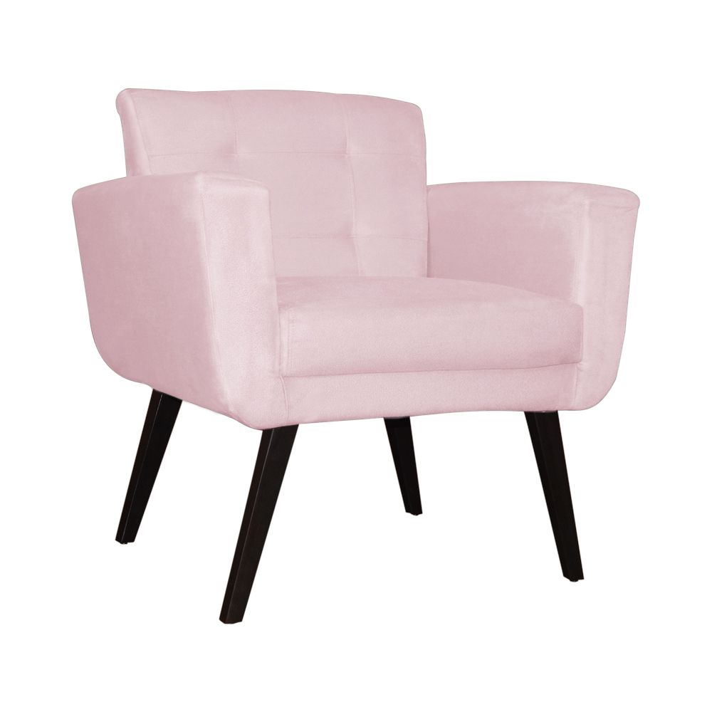 Poltrona Decorativa Geovana Veludo Rosa - Montanaris Decor