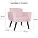 Poltrona Decorativa Geovana Veludo Rosa - Montanaris Decor