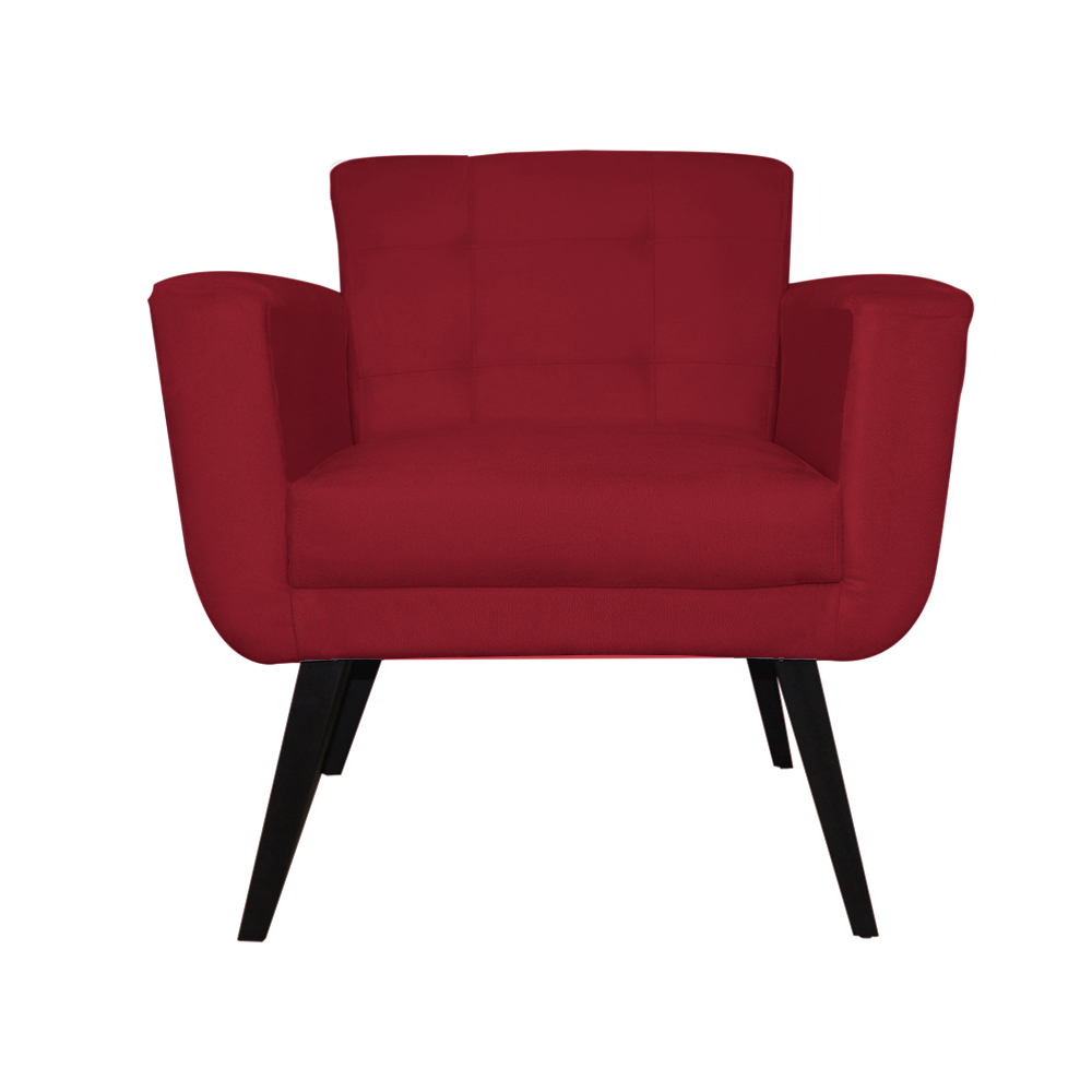 Poltrona Decorativa Geovana Veludo Vermelho - Montanaris Decor