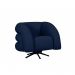 Poltrona Decorativa Giratória Micheli Orgânica Boucle Azul Marinho - Montanaris Decor