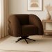Poltrona Decorativa Giratória Micheli Orgânica Boucle Marrom - Montanaris Decor
