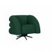 Poltrona Decorativa Giratória Micheli Orgânica Boucle Verde- Montanaris Decor