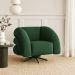 Poltrona Decorativa Giratória Micheli Orgânica Boucle Verde- Montanaris Decor
