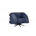 Poltrona Decorativa Giratória Micheli Veludo Azul Marinho - Montanaris Decor