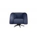Poltrona Decorativa Giratória Micheli Veludo Azul Marinho - Montanaris Decor