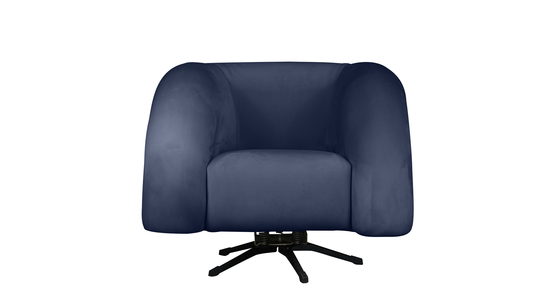 Poltrona Decorativa Giratória Micheli Veludo Azul Marinho - Montanaris Decor