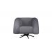 Poltrona Decorativa Giratória Micheli Veludo Cinza - Montanaris Decor