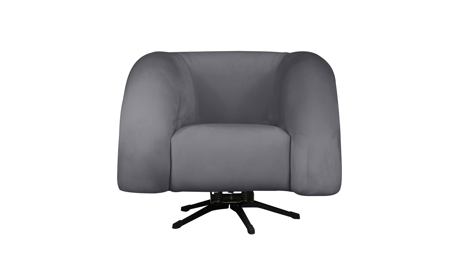 Poltrona Decorativa Giratória Micheli Veludo Cinza - Montanaris Decor