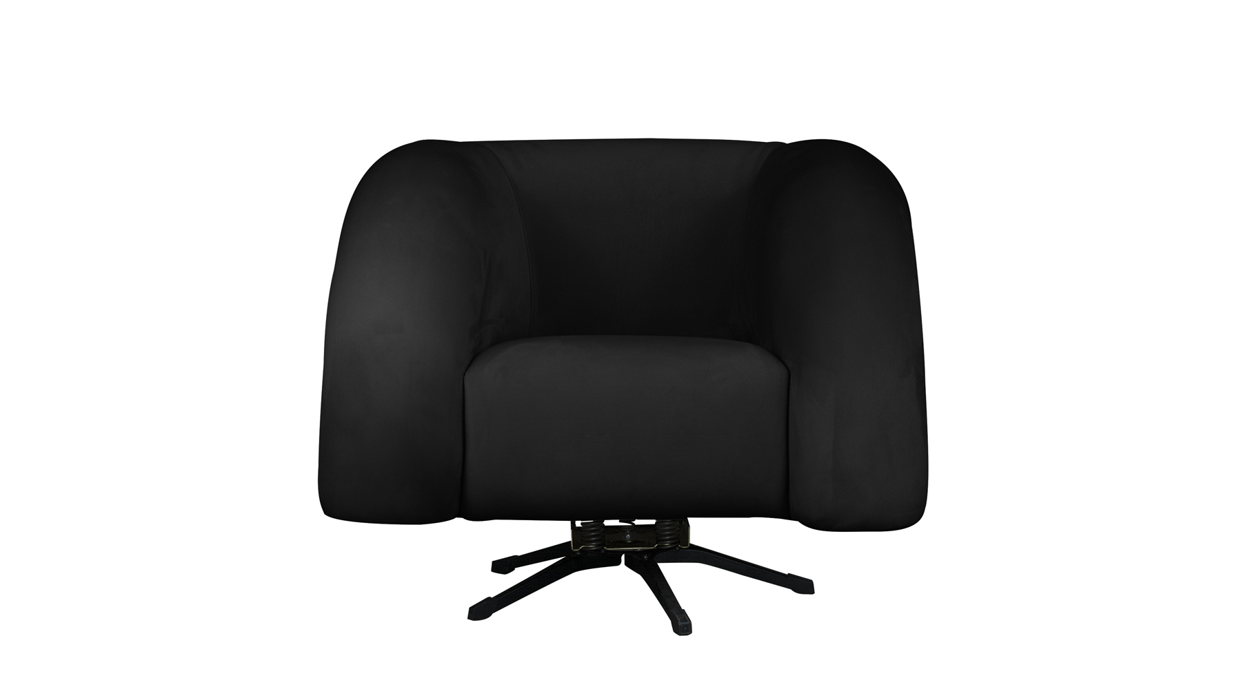 Poltrona Decorativa Giratória Micheli Veludo Preto - Montanaris Decor