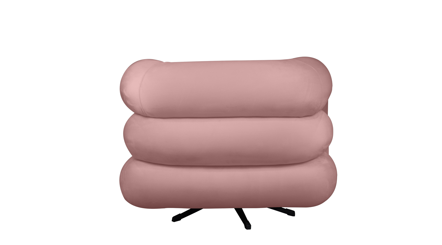 Poltrona Decorativa Giratória Micheli Veludo Rosa - Montanaris Decor