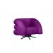 Poltrona Decorativa Giratória Micheli Veludo Roxo - Montanaris Decor