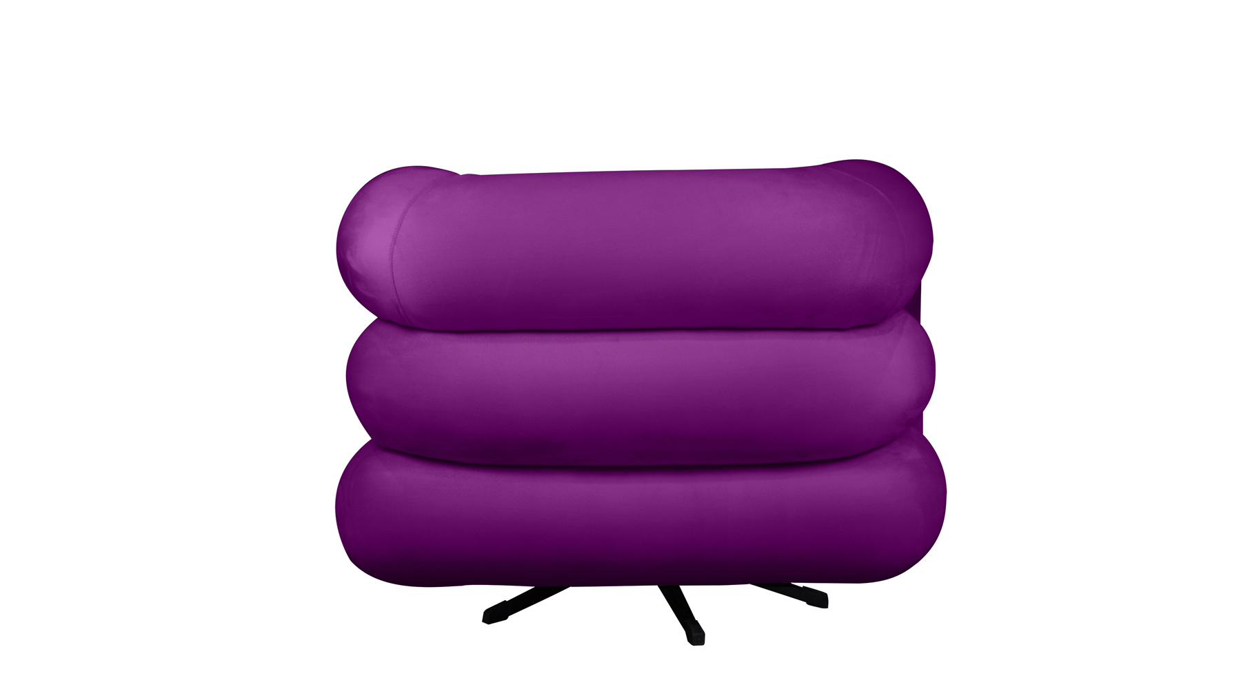 Poltrona Decorativa Giratória Micheli Veludo Roxo - Montanaris Decor