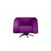 Poltrona Decorativa Giratória Micheli Veludo Roxo - Montanaris Decor