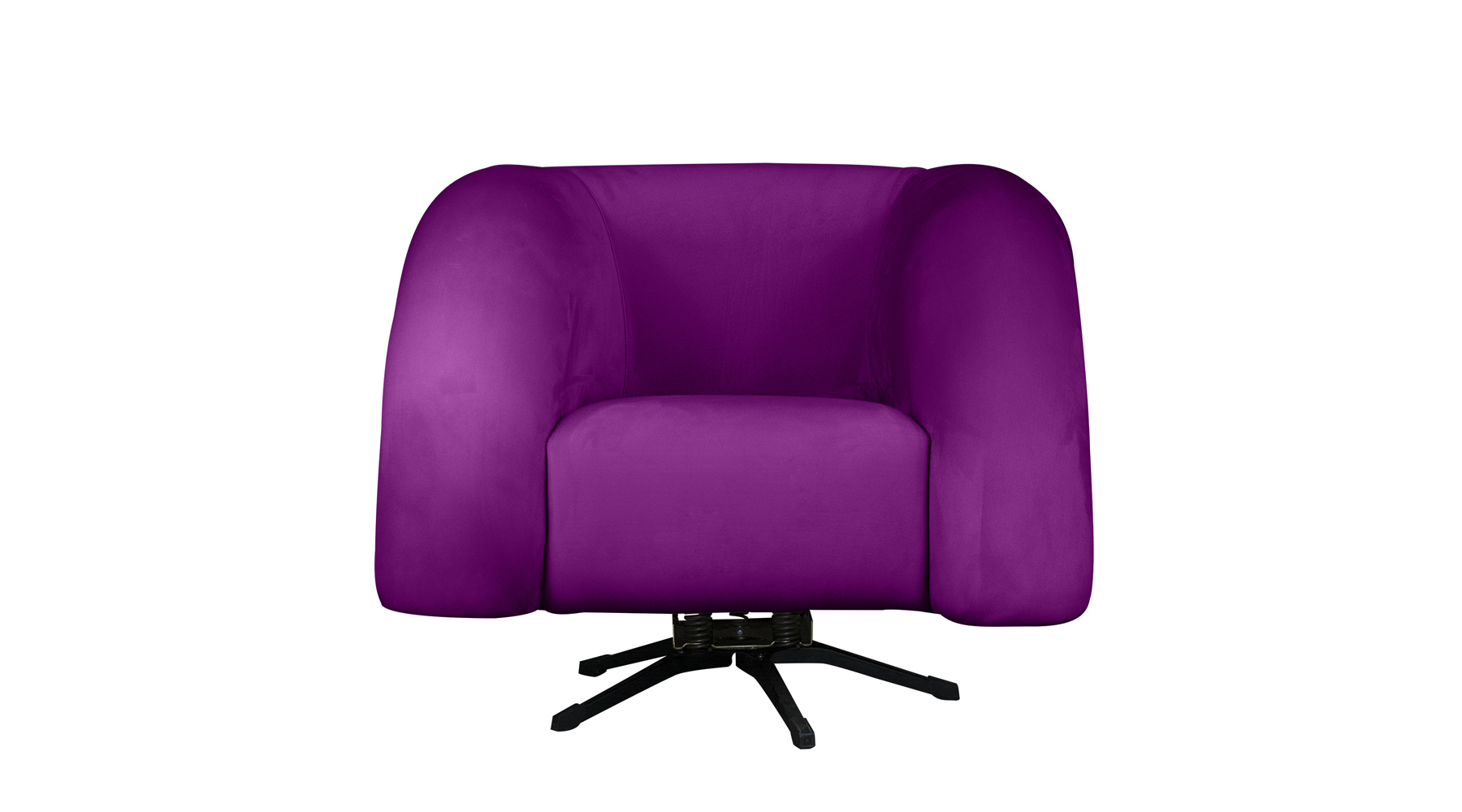 Poltrona Decorativa Giratória Micheli Veludo Roxo - Montanaris Decor
