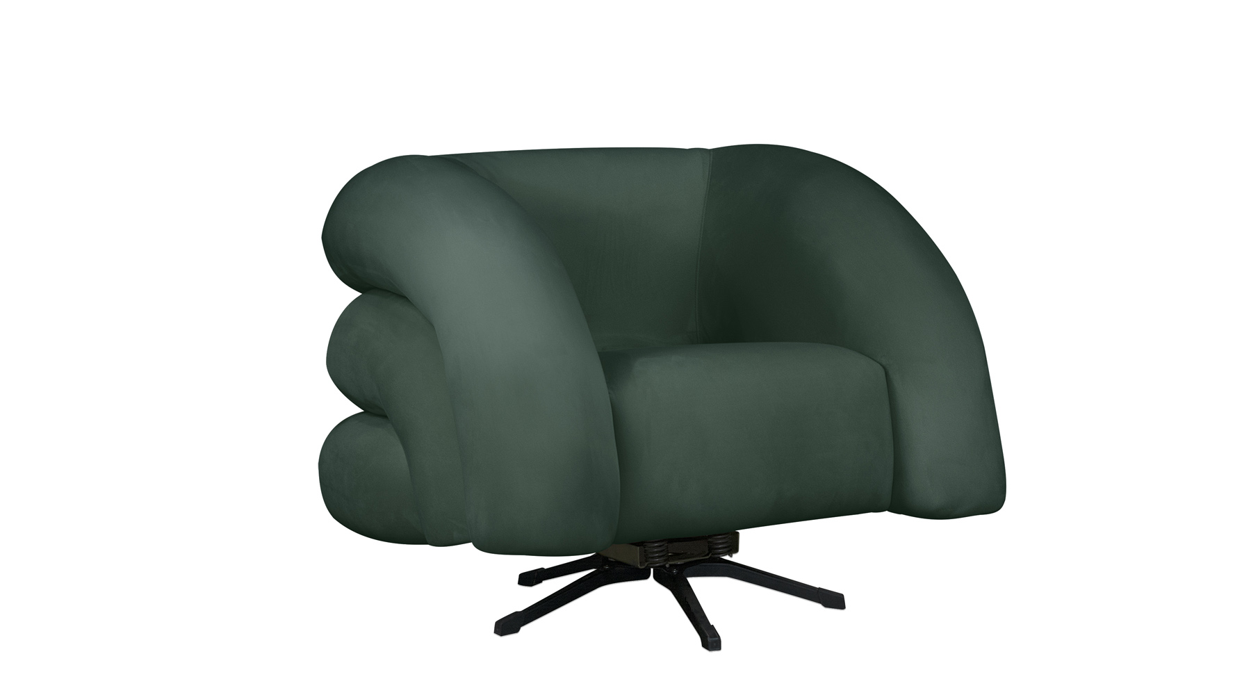 Poltrona Decorativa Giratória Micheli Veludo Verde - Montanaris Decor