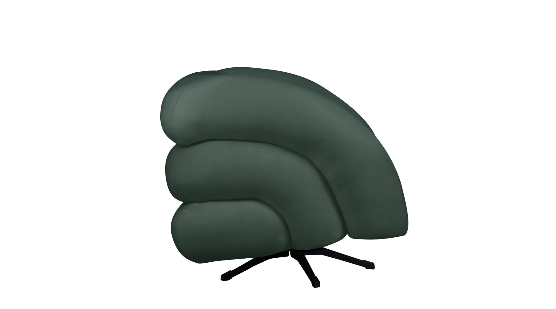 Poltrona Decorativa Giratória Micheli Veludo Verde - Montanaris Decor