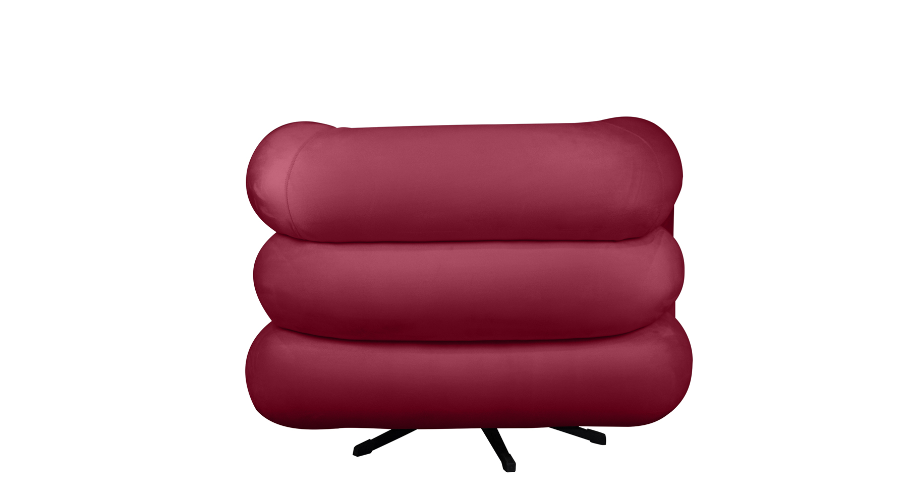 Poltrona Decorativa Giratória Micheli Veludo Vermelho - Montanaris Decor