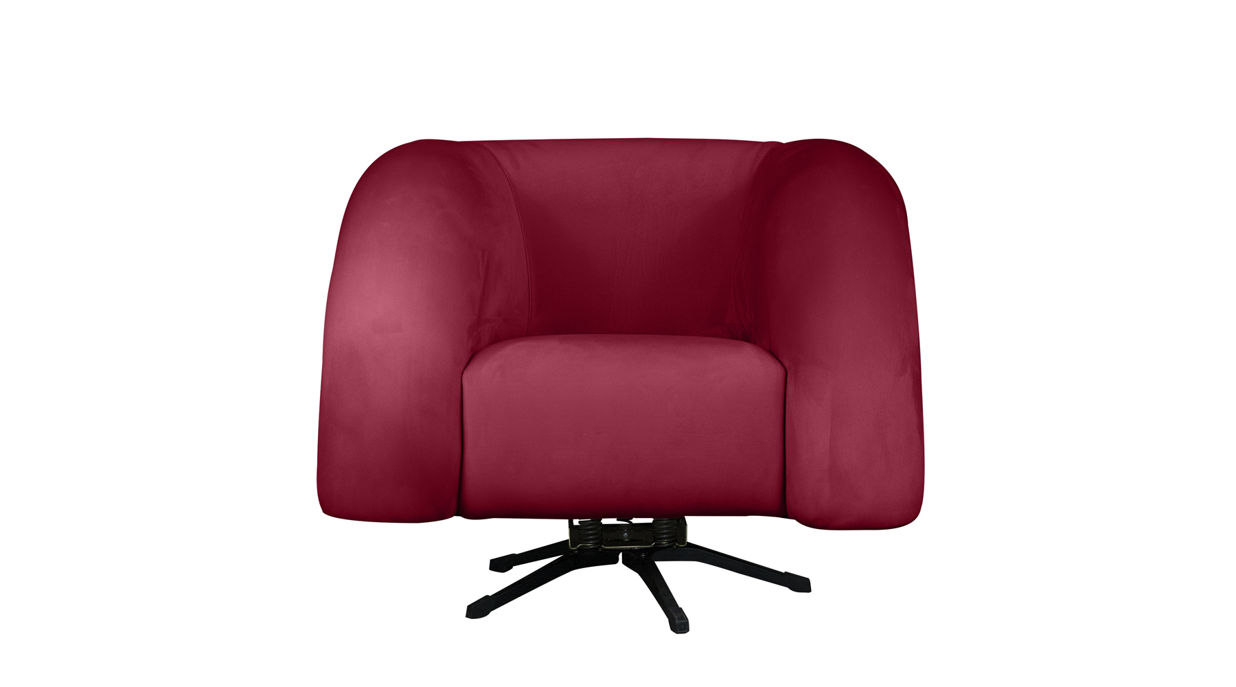 Poltrona Decorativa Giratória Micheli Veludo Vermelho - Montanaris Decor