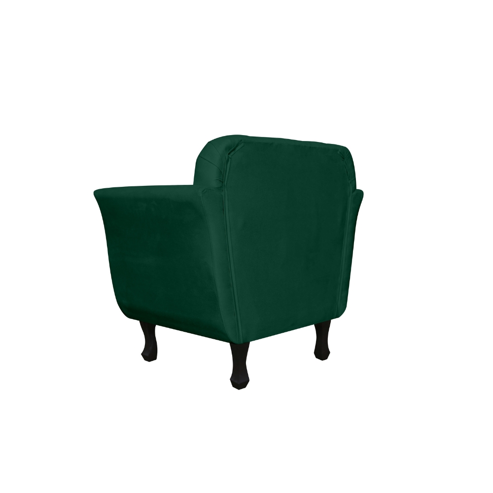 Poltrona Decorativa Helena Veludo Verde - Montanris Decor