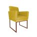 Poltrona Decorativa Klara Base Bronze Veludo Amarelo   - Montanaris Decor